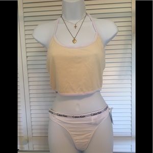 Sleeper set ft crop halter top and CK panty